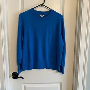 L.L. Bean Blue Cotton-Cashmere Blend Crewneck Sweater